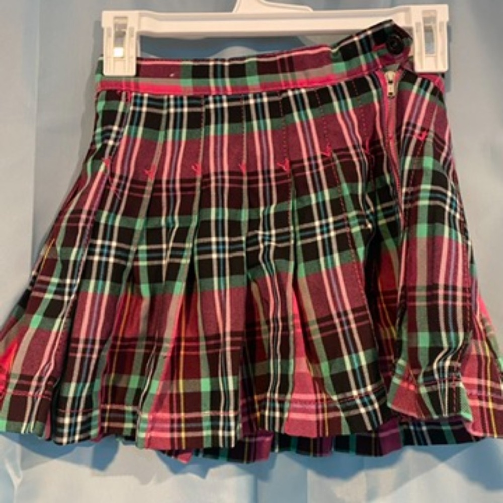 Place Red and Green Mini Skater Skirt